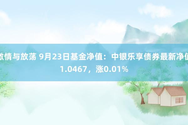 激情与放荡 9月23日基金净值：中银乐享债券最新净值1.0467，涨0.01%