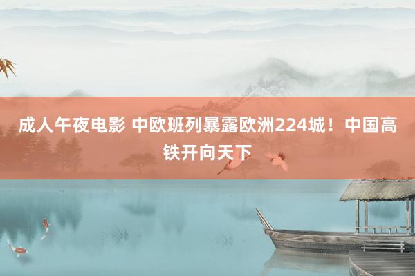 成人午夜电影 中欧班列暴露欧洲224城！中国高铁开向天下