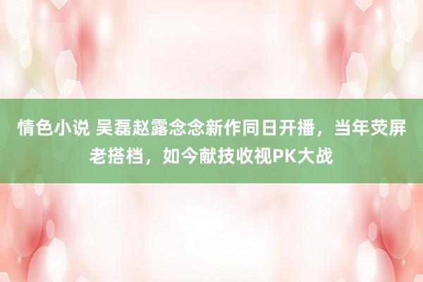 情色小说 吴磊赵露念念新作同日开播，当年荧屏老搭档，如今献技收视PK大战
