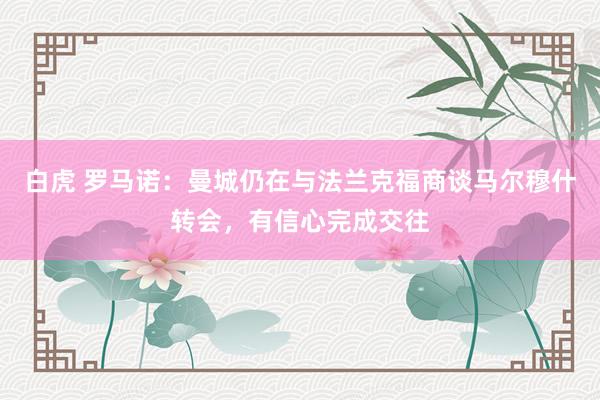 白虎 罗马诺：曼城仍在与法兰克福商谈马尔穆什转会，有信心完成交往