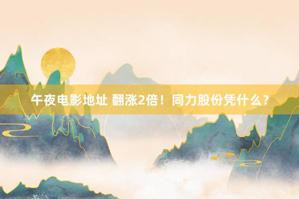 午夜电影地址 翻涨2倍！同力股份凭什么？