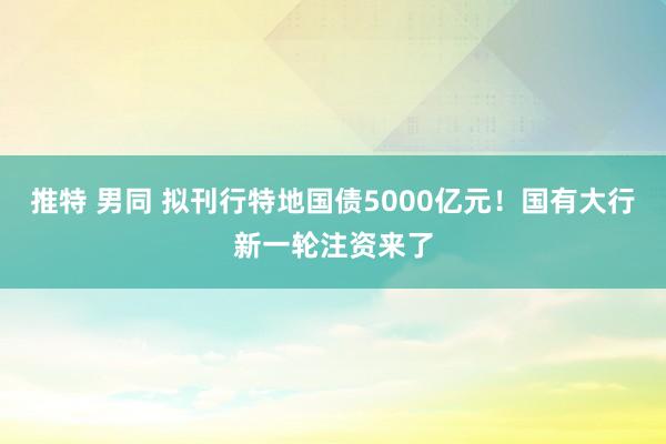 推特 男同 拟刊行特地国债5000亿元！国有大行新一轮注资来了