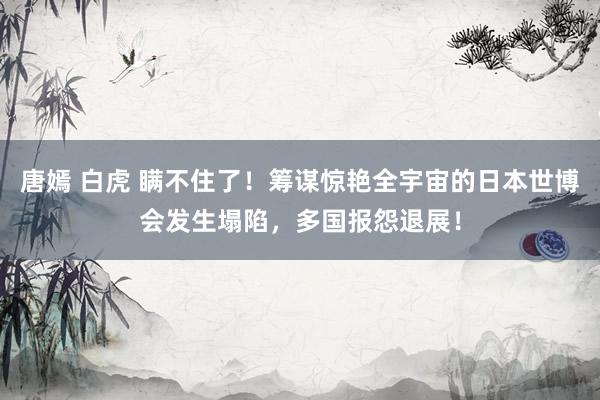 唐嫣 白虎 瞒不住了！筹谋惊艳全宇宙的日本世博会发生塌陷，多国报怨退展！