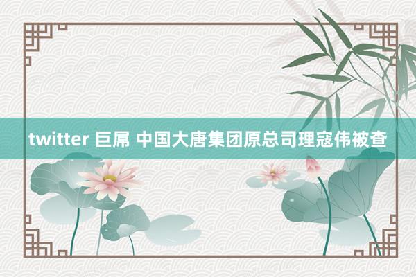 twitter 巨屌 中国大唐集团原总司理寇伟被查