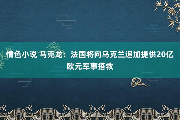 情色小说 马克龙：法国将向乌克兰追加提供20亿欧元军事搭救