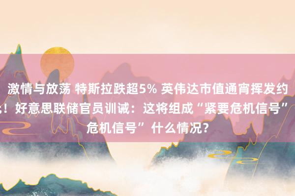 激情与放荡 特斯拉跌超5% 英伟达市值通宵挥发约1.2万亿元！好意思联储官员训诫：这将组成“紧要危机信号” 什么情况？