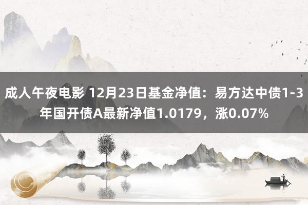 成人午夜电影 12月23日基金净值：易方达中债1-3年国开债A最新净值1.0179，涨0.07%
