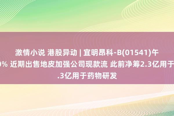 激情小说 港股异动 | 宜明昂科-B(01541)午后涨超10% 近期出售地皮加强公司现款流 此前净筹2.3亿用于药物研发