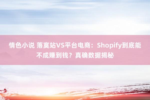 情色小说 落寞站VS平台电商：Shopify到底能不成赚到钱？真确数据揭秘