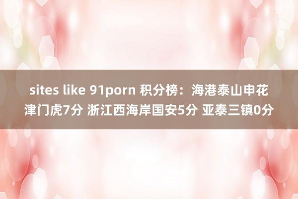 sites like 91porn 积分榜：海港泰山申花津门虎7分 浙江西海岸国安5分 亚泰三镇0分