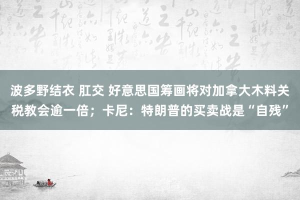 波多野结衣 肛交 好意思国筹画将对加拿大木料关税教会逾一倍；卡尼：特朗普的买卖战是“自残”