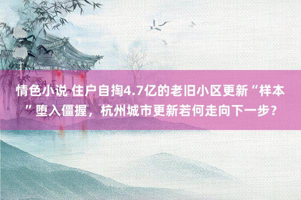 情色小说 住户自掏4.7亿的老旧小区更新“样本”堕入僵握，杭州城市更新若何走向下一步？