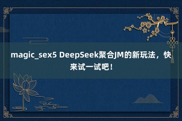 magic_sex5 DeepSeek聚合JM的新玩法，快来试一试吧！