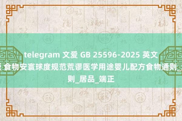 telegram 文爱 GB 25596-2025 英文版/翻译版 食物安寰球度规范　荒谬医学用途婴儿配方食物通则_居品_端正