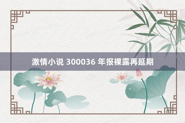 激情小说 300036 年报裸露再延期