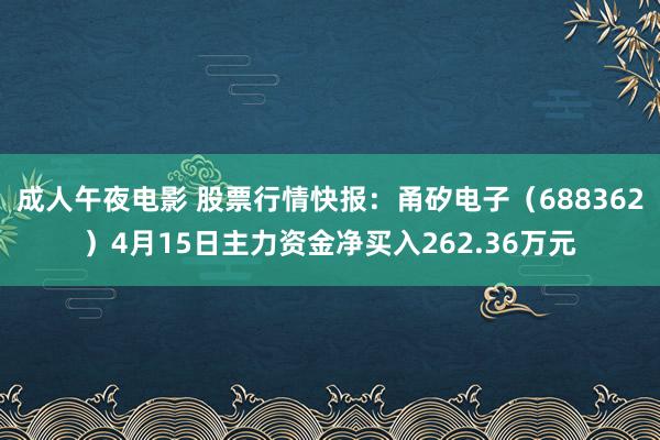 成人午夜电影 股票行情快报：甬矽电子（688362）4月15日主力资金净买入262.36万元