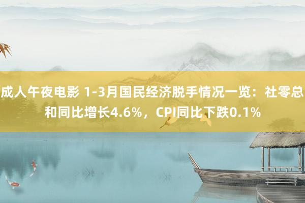 成人午夜电影 1-3月国民经济脱手情况一览：社零总和同比增长4.6%，CPI同比下跌0.1%