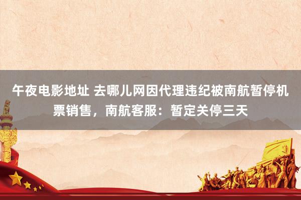 午夜电影地址 去哪儿网因代理违纪被南航暂停机票销售，南航客服：暂定关停三天