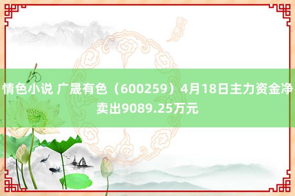 情色小说 广晟有色（600259）4月18日主力资金净卖出9089.25万元