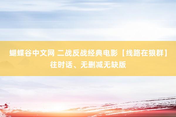 蝴蝶谷中文网 二战反战经典电影【线路在狼群】往时话、无删减无缺版